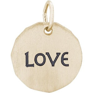 14k Gold Love Charm, SOLD