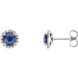 Sapphire and Diamond Earrings, SOLD
