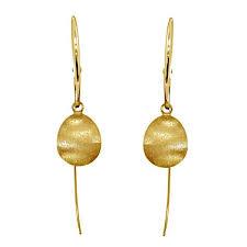 Satin Textured Gold Ball Drop Earrings, SOLD