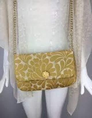Silk Brocade Hand Bag With Chain Strap, SALE