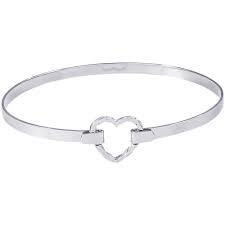 Sterling Silver Heart Bangle Bracelet, SOLD