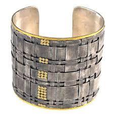 Sterling and 24k Gold Diamond Cuff Bracelet, SOLD