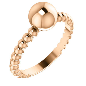 Rose Gold Ball Ring, SOLD