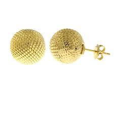 Textured Gold Ball Earrings, SOLD