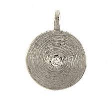 Textured White Gold Pendant with Diamond, SOLD