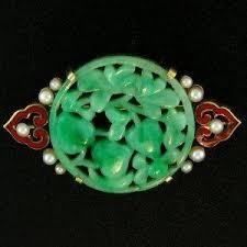 Vintage Natural Jade Pin, SOLD