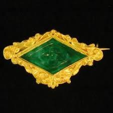 Vintage Natural Jade Pin, SOLD