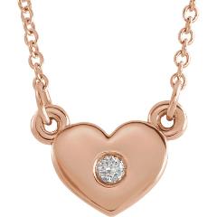 Rose Gold Diamond Heart Necklace, SOLD