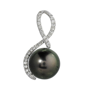 Tahitian Pearl and Diamond Pendant, SOLD