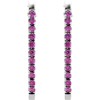 14K White Gold Pink Sapphire Earrings, SOLD