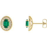 Emerald and Diamond Earrings in 14K White or Yellow Gold, SOLD