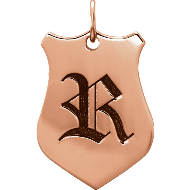 Men's Monogramed Shield Pendant, SOLD