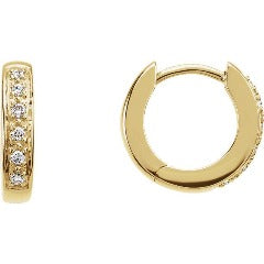 Yellow, White or Rose Gold Diamond Hoop Earrings, SOLD