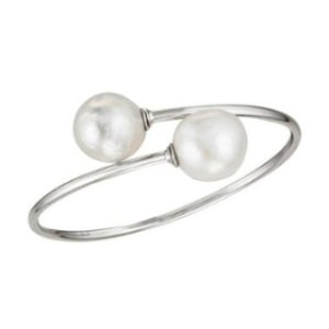 Sterling Silver Bangle Bracelet with Baroque Freshwater Pearls, SOLD