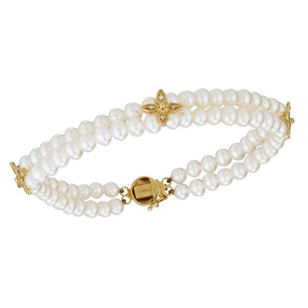Freshwater Pearl Bracelet with Diamonds, SALE, SOLD