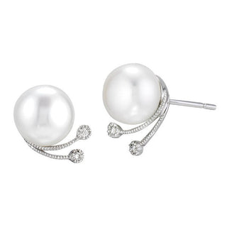 Freshwater Pearl and Diamond Earrings, SOLD