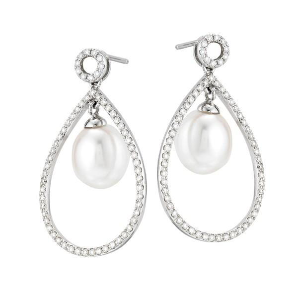 Cultured Pearl and Diamond Earrings, SOLD