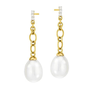 Cultured Pearl and Diamond Earrings, SOLD