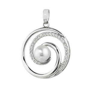Cultured Pearl and Diamond Pendant, SOLD