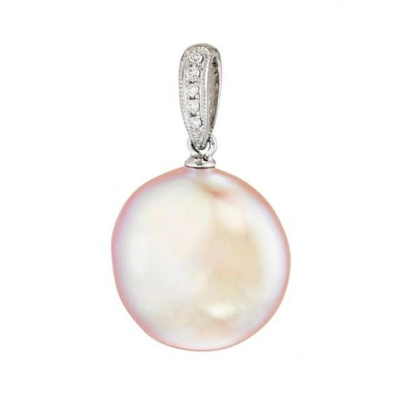 Pearl Pendant with Diamonds, SOLD