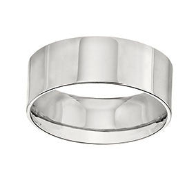 18K Yellow or Rose or White Gold Flat Wedding Band