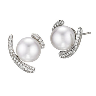 Cultured Pearl and Diamond Earrings, SOLD